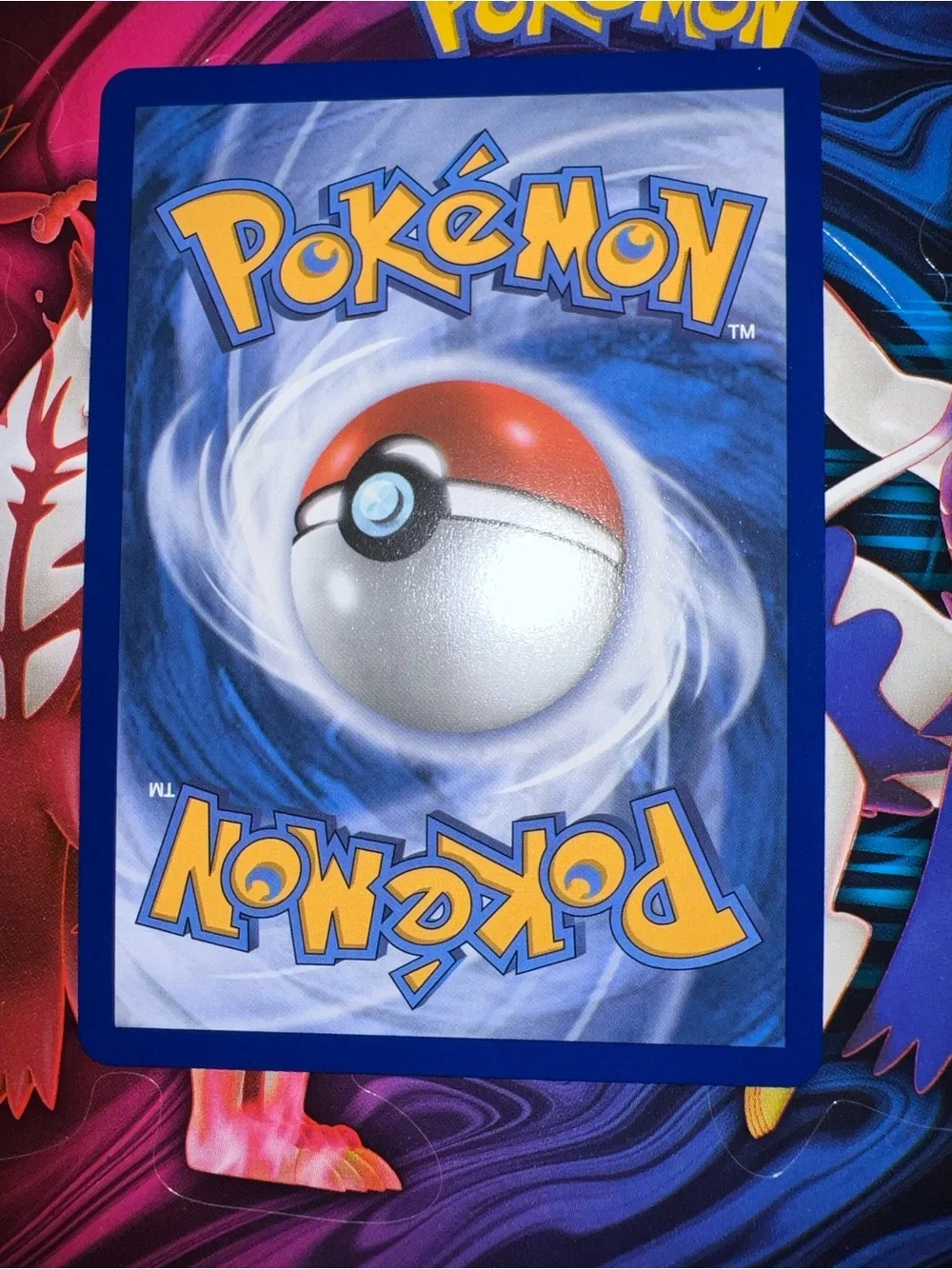 Pokemon Lycanroc Holo Card - White, Red, Blue, Purple